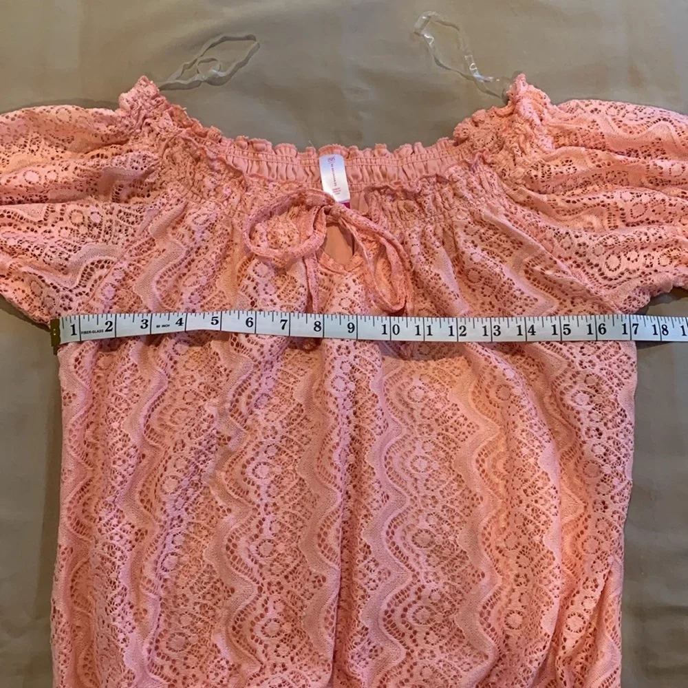 NWOT - No Boundaries Pink Lace Top Size Large (11-13) - Picture 12 of 16
